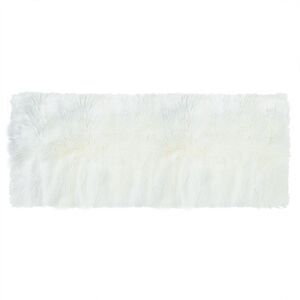 Soft Faux Fur Rug Indoor Fluffy Area Rugs Rectangle Floor Mat 2 x 5ft Snow White